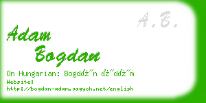 adam bogdan business card